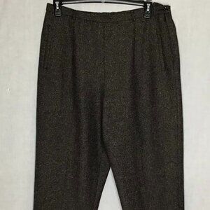 Pendleton Women's Lined wool brown side zip Elastic Waist Straight Leg  Size 16